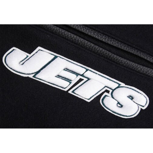 NY Jets Mashup Rib Varsity Wool/Leather Jacket - Image 10