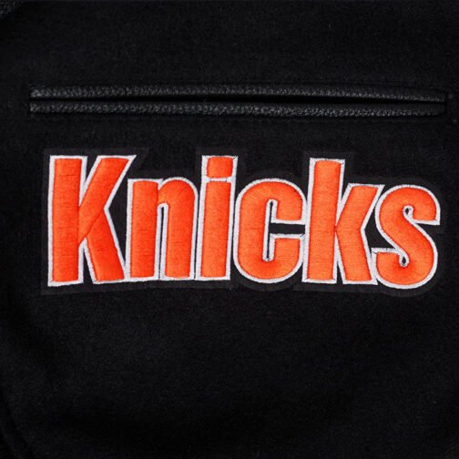 NY Knicks Area Code Classic Rib Varsity Jacket - Image 5