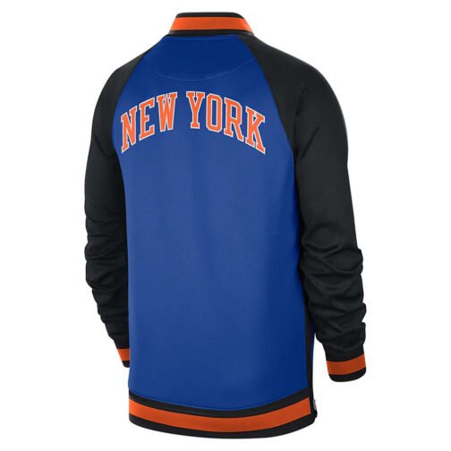 NY Knicks Showtime Varsity Black and Blue Jacket - Image 3