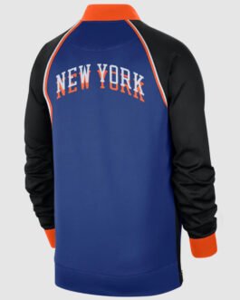 NY Knicks Showtime Black and Blue Varsity Jacket