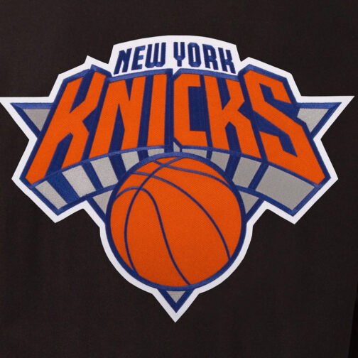 NY Knicks Black Wool Varsity Wool/leather Jacket - Image 3