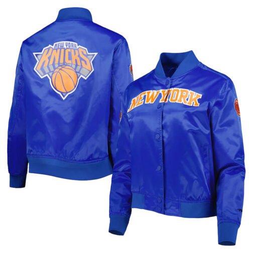 Classics NY Knicks Royal Satin Jacket - Image 3