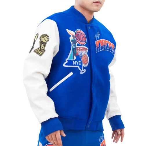 NY Knicks Home Town Varsity Jacket - Image 3