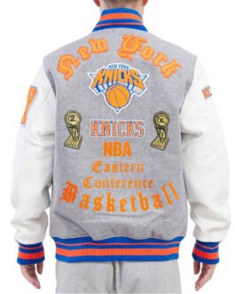 NY Knicks Old English Varsity Jacket