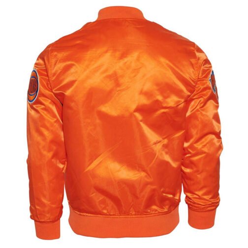 NY Knicks Orange Satin Jacket - Image 2