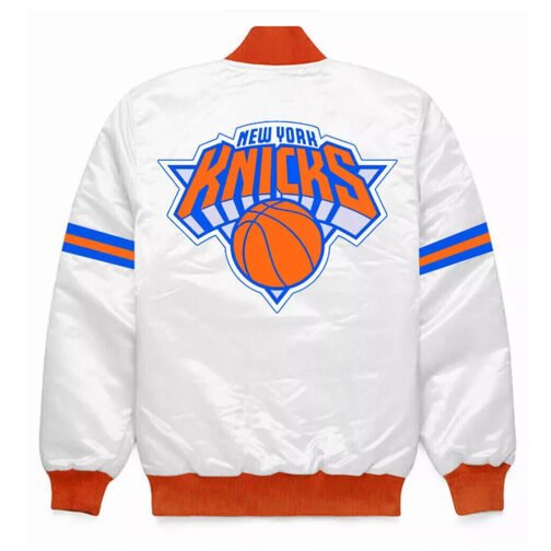 NY Knicks Striped Bomber Jacket - Image 4