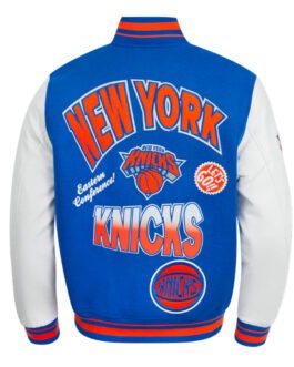 NY Knicks Turn It Up Classic Rib Varsity Jacket