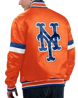 NY Mets Home Game Orange Satin Jacket