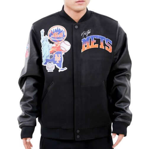NY Mets Home Town Varsity Jacket - Image 2