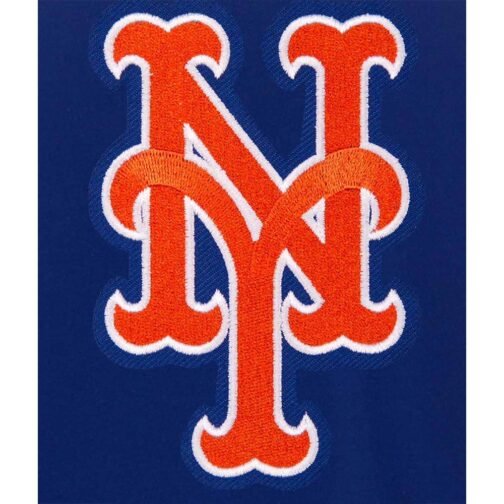 NY Mets Royal and White Varsity Jacket - Image 8
