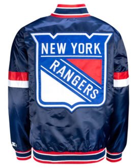 NY Rangers Home Game Blue Satin Jacket