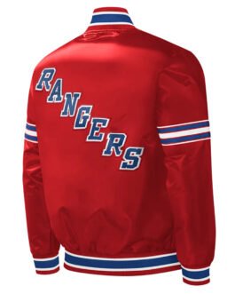 NY Rangers Slider Red Satin Jacket