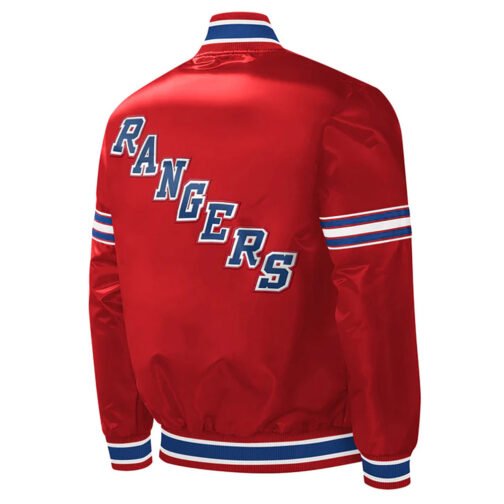NY Rangers Slider Red Satin Jacket - Image 2