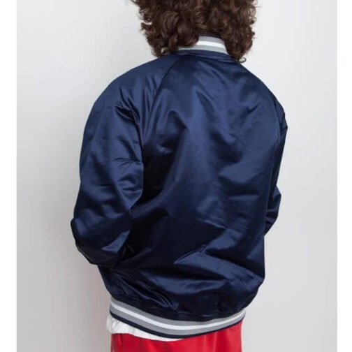 NY Yankees Baseball Navy Satin Jacket - Image 2