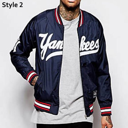New York Yankees Baseball Blue Satin Jacket - Image 8