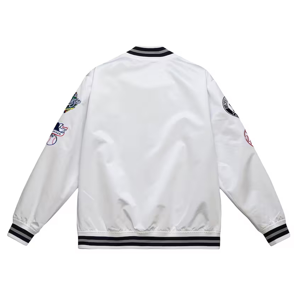 NY Yankees City Collection White Varsity Satin Jacket - Image 2