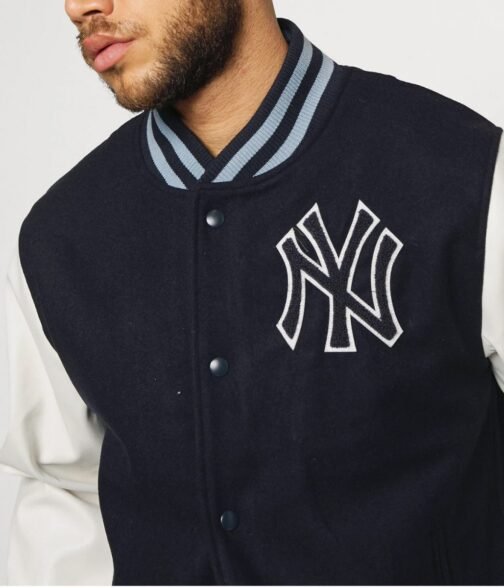 MLB Patch NY Yankees Varsity Navy Blue Jacket - Image 7