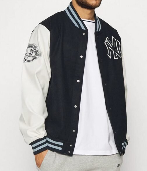 MLB Patch NY Yankees Varsity Navy Blue Jacket - Image 5