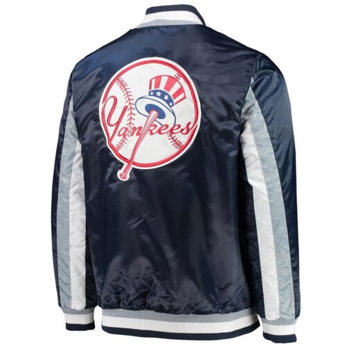 NY Yankees Navy The Ace Satin Jacket - Image 2