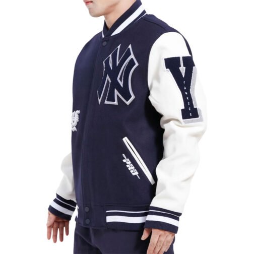NY Yankees Old English Varsity Jacket - Image 3