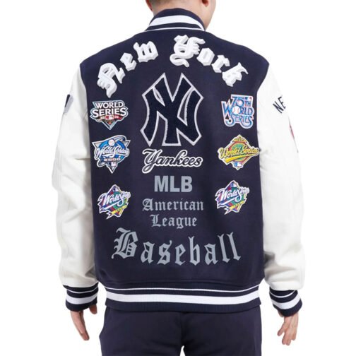 NY Yankees Old English Varsity Jacket - Image 2