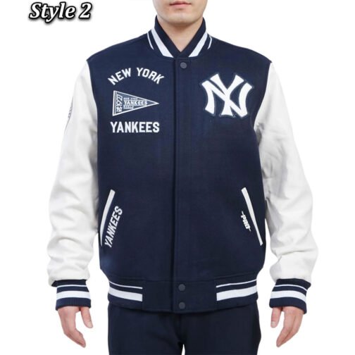NY Yankees Retro Classic Varsity Jacket - Image 2