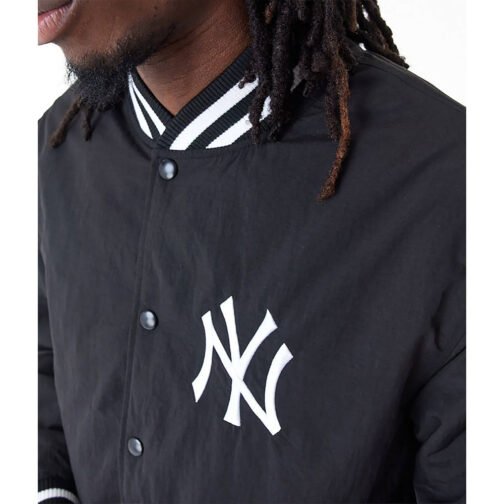 NY Yankees Wordmark Black Bomber Jacket - Image 5