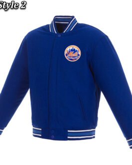 NY York Mets Royal All Wool Varsity Jacket