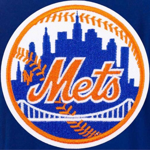 NY York Mets Royal All Wool Varsity Jacket - Image 4