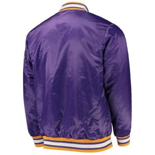 O-Line LSU Tigers Purple Satin Jacket - Image 2