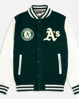 Oakland Athletics Green and White Varsity Jacket