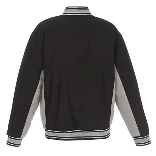 Oakland Athletics Accent Black and Gray Varsity Wool Jacket - Image 2