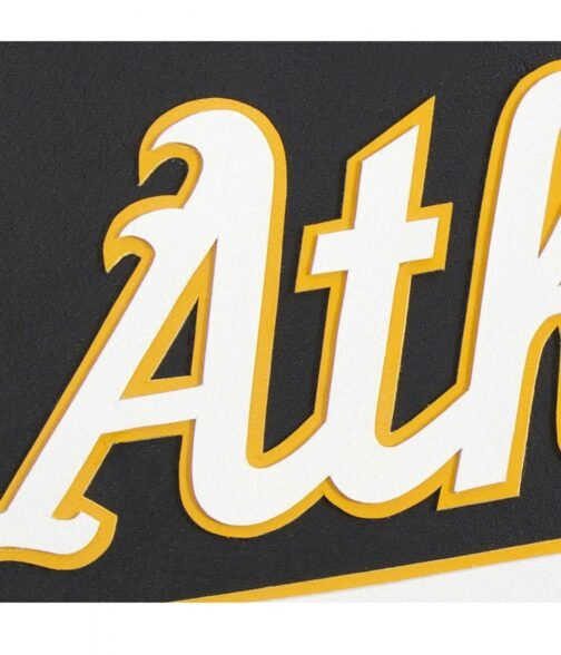 Varsity Oakland Athletics Black Leather Jacket - Image 3