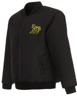 Letterman Oakland Athletics Wool Black Jacket