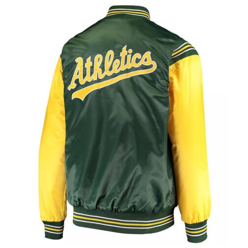 Oakland Athletics Enforce Varsity Satin Jacket - Image 2