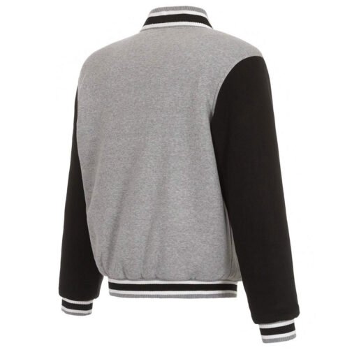 Oakland Athletics Gray and Black Varsity Wool Jacket - Image 2