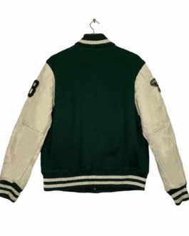 MLB Oakland Athletics Letterman Off White and Green Jacket
