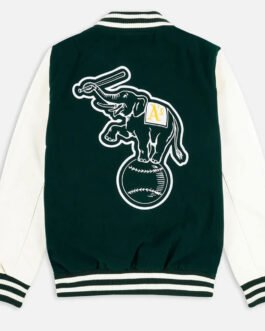 Oakland Athletics Green and White Varsity Jacket