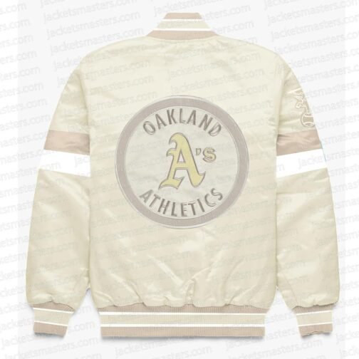 Oakland Athletics Home Game Pearl Varsity Satin Jacket - Image 2