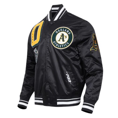 Oakland Athletics Mashup Classic Rib Satin Jacket - Image 3