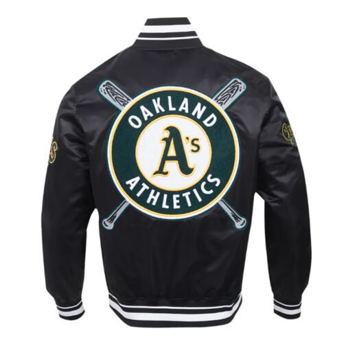 Oakland Athletics Mashup Classic Rib Satin Jacket - Image 2