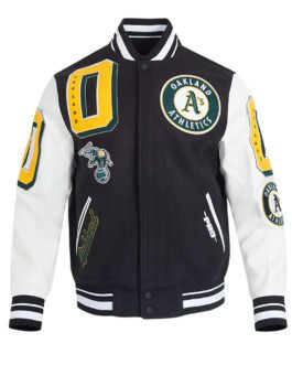 Oakland Athletics Mashup Black and White Varsity Jacket