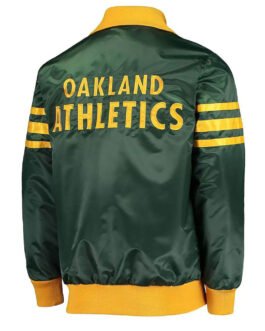 The Captain II Oakland Athletics Green Varsity Satin Jacket