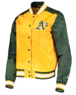 Gold/Green The Legend Oakland Athletics Satin Jacket