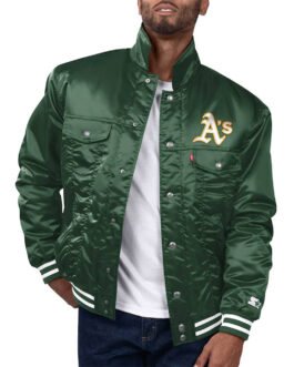 Oakland Athletics Green Silver Tab Trucker Jacket