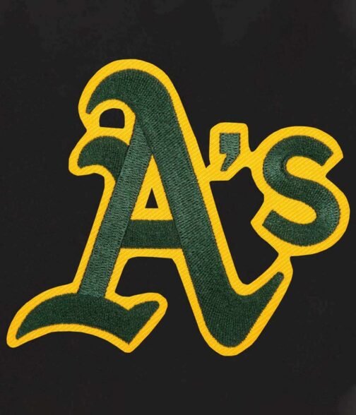 Letterman Oakland Athletics Wool Black Jacket - Image 3