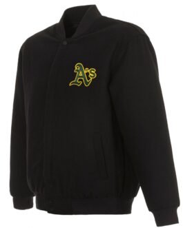 Varsity Oakland Athletics Black Wool Jacket