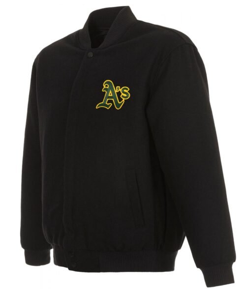 Varsity Oakland Athletics Black Wool Jacket