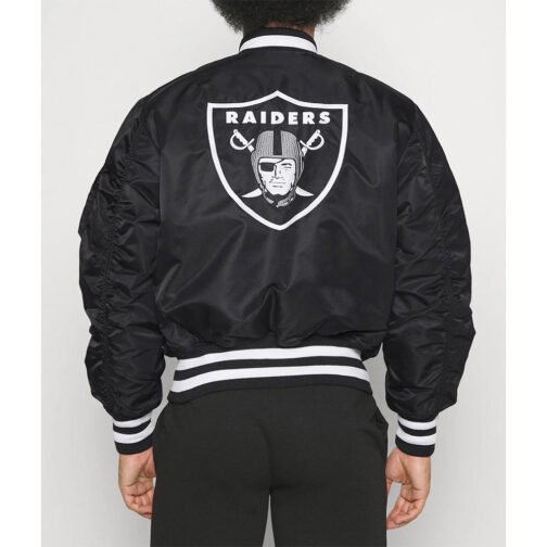 Oakland Raiders Bomber MA-1 Satin Jacket - Image 6