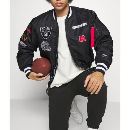 Oakland Raiders Bomber MA-1 Satin Jacket - Image 8